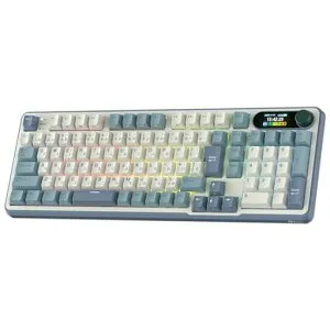 RKROYALKLUDGES98JPメカニカルキーボード、スマートディスプレイとボタン付き、トップマウント96%ワイヤレスメカニカルキーボード