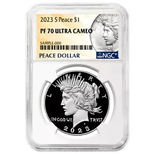 2023-S プルーフ $1 ピース シルバー ダラー NGC PF70UC ピース ラベル