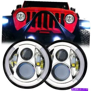 USヘッドライト Jeep Wrangler JK TJ LJ HI / LOビームDRL琥珀色のための7インチLEDクロムヘッドライト 7 Inch Led Chrome Headlights for Jeep Wrangler Jk Tj Lj Hi/lo Beam Drl Amber【並行輸入品】