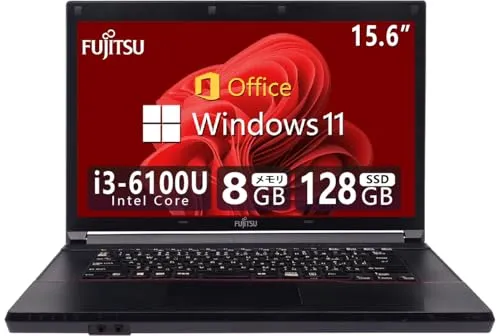 【整備済み品】 富士通 ノートパソコン FMV LIFEBOOK A576/15.6インチ/CPU: Intel Core i3-6100U/メモリ:8GB/Windows11/Office2019/USB3.0/HDMI/在宅勤務 仕事用 学習用 初期設