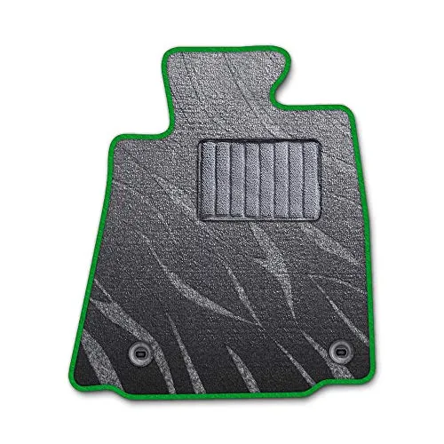 DAD ギャルソン D.A.D エグゼクティブ フロアマット LEXUS(レクサス) IS 型式 : GSE25 1台分 GARSON プレステージデザイングレー/オーバーロック(ふちどり)カラー:グリーン/刺繍:無し/ヒールパッドグレー BEL350-L