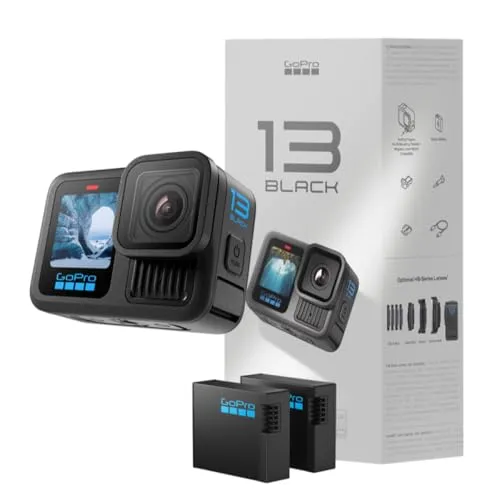 [Amazon限定] GoPro HERO13 Black バッテリー＋1セット アクションカメラ 5.3K/60fps + 4K120fps 対応 防水 HLG-HDRビデオ 400fps 13倍スローモーション 様々な気候に対応した長時間駆動の 190