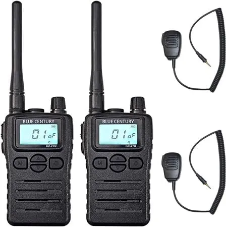 BLUE CENTURY ブルーセンチュリー 国内メーカー 中継器対応 特定小電力 トランシーバー BC-27R IP67 防塵・防水 単三電池1本 ベルトクリップ・ネックストラップ付属 インカム 総務省技術基準適合商品 技適マーク有 (スピーカーマイク【