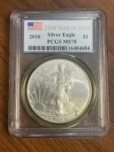 2010年 アメリカン シルバー イーグル PCGS MS70 ドル - 発行25年目