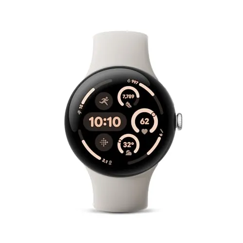 Google グーグル Pixel Watch 3 45mm Polished Silver アルミケース/Porcelain アクティブ バンド(WiFi) GA05736-US