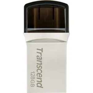 Transcend TS128GJF890S Android機器向けUSBメモリ JetFlash 890 USB Type-A/Type-Cのデュアルコネクタ USB 5Gbps 128GB シルバー