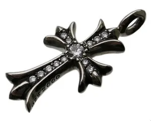 CHROME HEARTS TINY FAT CROSS PENDANT クロムハーツ タイニー ファットクロス ペンダント パヴェダイヤ シルバー
