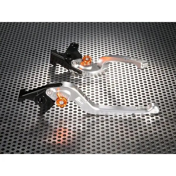 ユーカナヤ ボンネビルT100 Rタイプ 可倒式 アルミ削り出しビレットレバー（レバーカラー：シルバー） カラー 調整アジャスター：グリーン U-K…