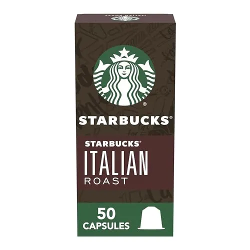 Starbucks by Nespresso Dark Roast Italian Roast Coffee (50-count single serve capsules, compatible with Nespresso Original Line