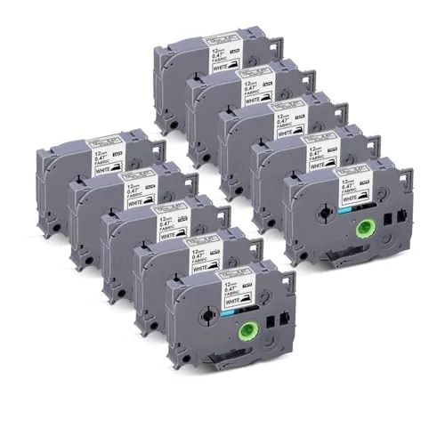 10X 生地アイロン衣類テープブラザー P-touch TZe-FA231 黒地に白 PT-P750W PT-H110 PT-D210 PT-D600 用(10BK-24mm)