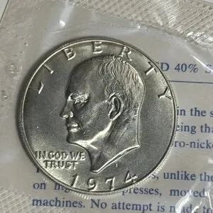 宝石BU 1974 S Ike 40% シルバーダラー OGP。送料無料！写真の通り。CLM64