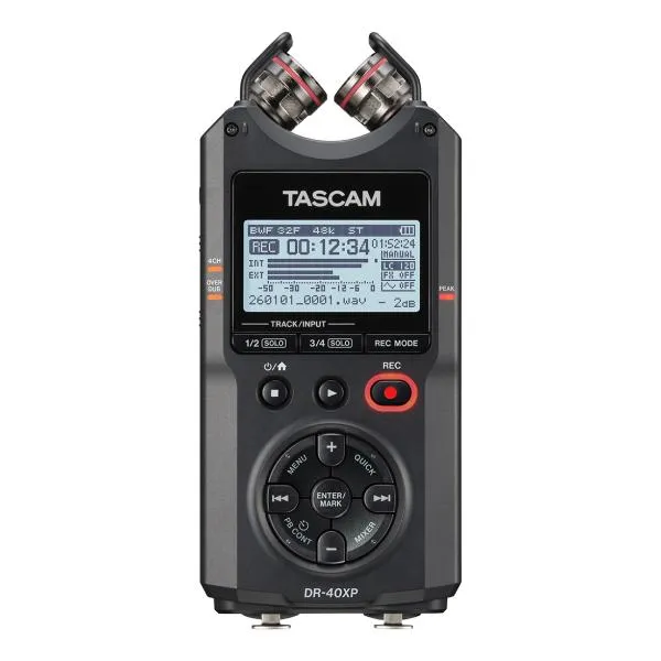 TASCAM DR-40XP 可動式マイク XLR/TRS入力搭載 32ビットフロート録音対応 4ch ポータブルレコーダー