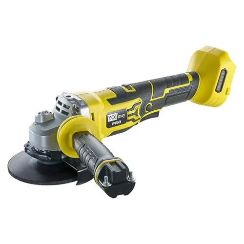 YOIbuy PRO 充電式 125mm ディスクグラインダー 18V互換 ベビーサンダー 高出力 ブラシレスモータ 3000~9500rpm 無段階変速 安全なパドルスイッチ レンチ内蔵ハンドル （バッテリ・充電器別売）YDG-P125-1