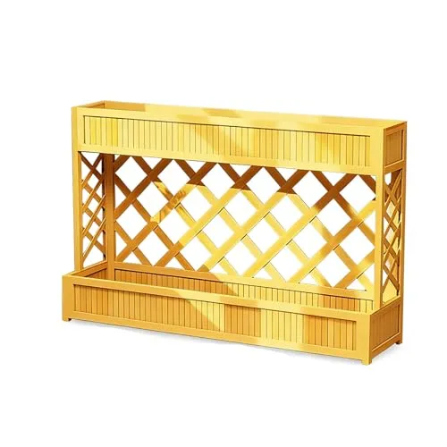 JTKXM プランターラティス 天然木製 プランターフェンス 植物成長サポート機能付き ガーデンプランター トレリス付き 耐磨抗? 防腐防? 清潔簡易 強化 サイズ可変式 頑丈構造 自然環保素材 ベランダガーデニング 室内観葉植物 家庭菜園に最適 - ガー