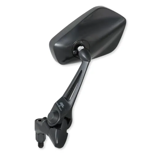 タナックス(TANAX) ナポレオン(NAPOLEON) NA-013 シャークミラー6 ブラック バイク用ミラー 10mm正ネジ/逆ネジボルト付き 左右共通 防眩鏡(レイセーブ鏡) 保安基準全年式適合 1本入り