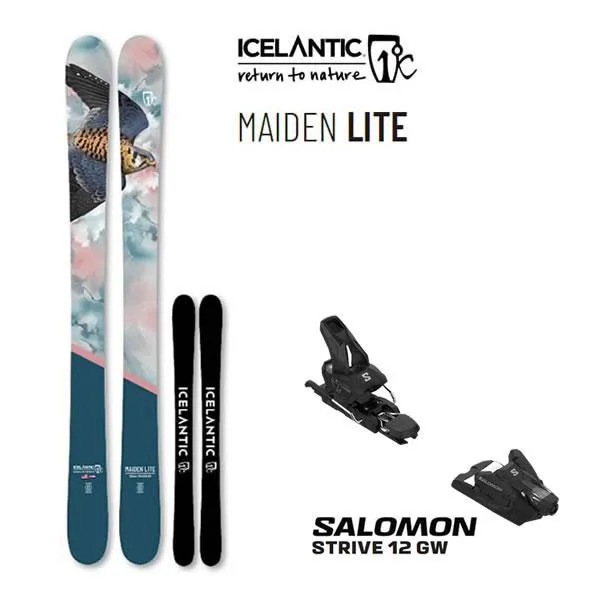 ICELANTIC スキー 2024 MAIDEN LITE 101 (23-24) + 26 サロモン STRIVE 12 アイスランティック フリーライドスキー スキーセット