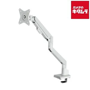 サンワサプライ CR-LAC1403W モニターアーム（シングル・ガススプリング式・薄型ショートクランプ）ホワイト