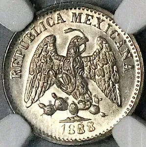 1888-Do NGC MS 64 メキシコ 5 センタボス デュランゴ ミント 91k コイン POP 3/1 (23053101C)