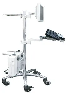 【送料無料】Live Creator CRT-606NMS 813mmポール型キャスター・スリムキーボード台・CPUボックスホルダー一体式カート【在庫目安:お取り寄せ】