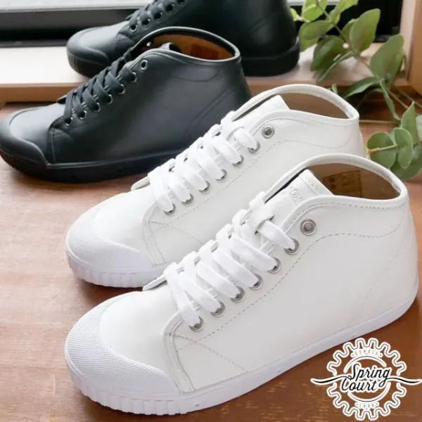 スプリングコート SPRING COURT レディース スニーカー B2 ナッパ レザー ミッドカット 紐靴 B2S-V5 ブラック/ブラック ホワイト