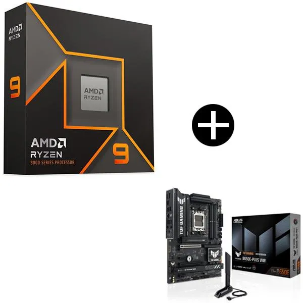 AMD Ryzen 9 9900X W/O Cooler WOF (12C/24T、4.4GHz、120W) CPU + ASUS TUF GAMING B650E-PLUS WIFI マザーボード セット