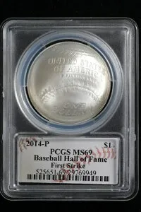 2014-P 野球殿堂入り シルバードル PCGS MS69 ファーストストライク マクファーランド 3G3G