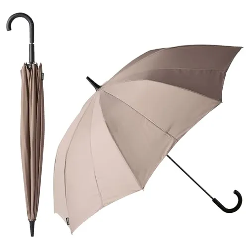 マーナ (marna) Shupatto アンブレラ 軽量化 (とじるだけで生地がまとまる) ボタンレス シュパット 傘 長傘 メンズ レディース (トープブラウン / 65cm) S511BR
