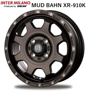 送料無料 4本セット ホイールのみ ベスト MUD BAHN XR-910K マッドバーン マットブロンズピアスポリッシュ 12インチ 4B インセット+42 4穴 PCD100 JWL-T 4本 軽自動車 軽トラ 軽ハコバン エブリイ キャリ