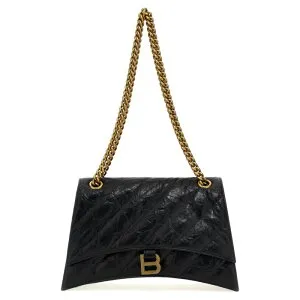 Balenciaga バレンシアガ レディース ハンドバッグ・ショルダーバッグ 785602210J11000 'Crush Chain' medium shoulder bag Black onesize 【送料無料・関税込】
