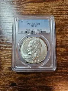 1973-S $1 PCGS MS66 MS 66 アイゼンハワー「アイク」銀貨 40%