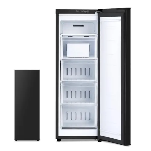 【Amazon.co.jp限定】 アイリスオーヤマ 冷凍庫 スリム 80L ブラック スキマックス IUSN-S8C-B 前開き式 自動霜取り 幅35.6cm 新生活