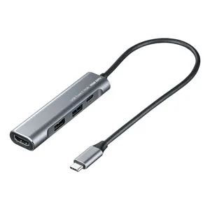USB-3TCH37GM USB Type-C ドッキングステーション PD/60W対応 4K対応 4in1 HDMI Type-C USB3.0 USB2.0 ケーブル長30?