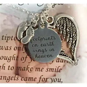 母親への流産の贈り物 / 死産した赤ちゃんのメモリアルギフト / 女性用エンジェルネックレス Uniquely Designed by Rebecca Miscarriage Gifts For Mother / Stillborn Baby Memorial Gifts / Angel Necklace For Women
