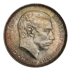 1916年デンマーク銀貨クローネ（4マルク）PCGS MS-64