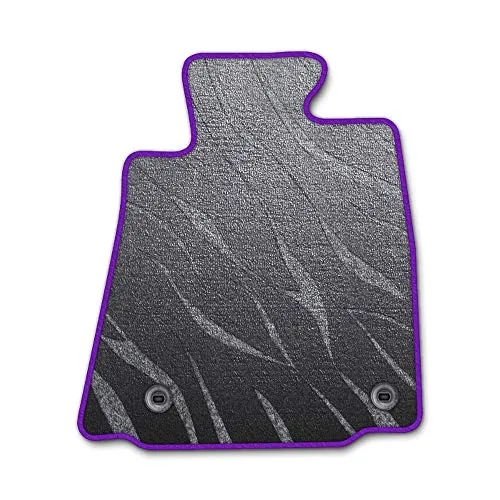 DAD ギャルソン D.A.D エグゼクティブ フロアマット SUZUKI (スズキ) CERVO セルボ 型式: CN22S/32S/CP22S/32S 1台分 GARSON プレステージデザイングレー/オーバーロック(ふちどり)カラー : パープル/刺
