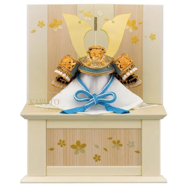 【2026年度】五月人形 端午の節句 兜 兜飾り 家具調 木目調 節句 五月 収納飾り マンション向け 【19 蒼段兜 収納飾り 6号】