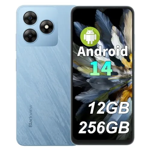 Blackview WAVE8 SIMフリー スマホ 本体 4G 6.56インチ HD+ 大画面 12GB+256GB 2TB拡張可能 13MP+8MPデュアルカメラ Android 14 5000mAh大容量バッテリー GPS WiFi 顔認証 OTG