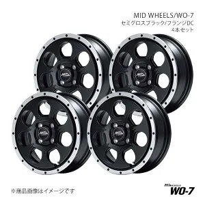 【15インチ 4H100 4.5J +45】アルミホイール4本セット デリカミニ B34A/35A/37A/38A MID WHEELS/WO-7 SBF L19354543345039N×4