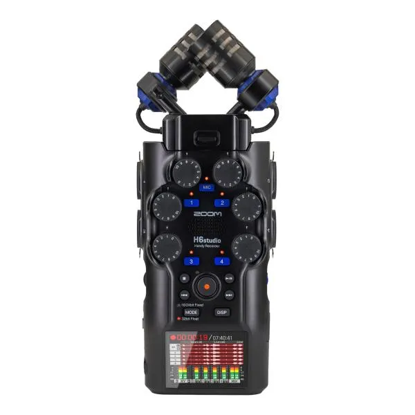 ZOOM H6studio 大口径ステレオマイク スタジオグレードプリアンプ 32bitフロート録音 フラッグシップモデル ハンディレコーダー