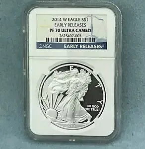 2014 W 1オンス シルバー プルーフ イーグル ウエスト ポイント イーグル アーリー リリース S$1-PF70 by NGC