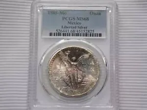 1985-MO PCGS MS68 1 ONZA MEXICO SILVER LIBERTAD TONING 23 のみ上位グレード