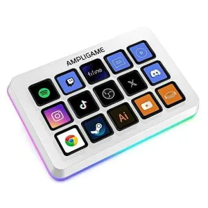 FIFINEStreamController15LCDキー配列左手デバイスRGBライト日本語ソフト搭載カスタムキー登録可ストリーミング配信ゲーミング適用コントローラーOBS/Twitch/YouTube連携Mac/PC対応