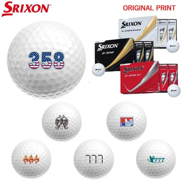 【オリジナルマークプリントボール(納期2-3営業日)】スリクソン 2025 Z-STAR(ゼットスター) 1ダース(12球) ゾロ目[オウンネーム(マーク)]