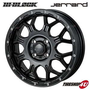 4本購入で送料無料 14インチ HI-BLOCK JERRARD 14×4.5J 4/100 +45 サテンブラックミーリング N-BOX N-ONE スペーシア 軽自動車 カスタム軽トラなど MONZA JAPAN モンツァジャパン JP三陽 ハイブロック ジェラ