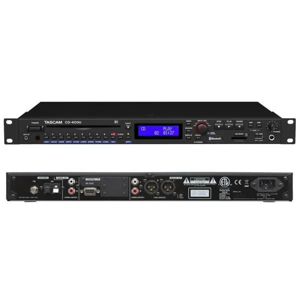 TASCAM CD-400U (1Uラックタイプ・CDプレーヤー)(Bluetooth / AM・FM搭載 CD/SD/USBプレーヤー)(タスカム)