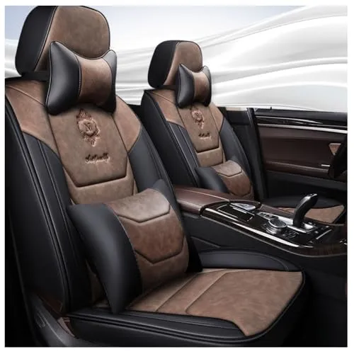 FYYUKX (元のもの)カーシートカバー適用 BMW 3シリーズF30セダン320d F30/320i F30/328i F30/335i F30/316i F30 2012-2019 車の保護カバー/アクセサリー,茶色