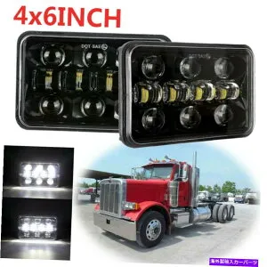 USヘッドライト ペアドットH4 4×6 LEDヘッドライトHi-LoビームのためのPeterlil 379 379 378 357 Chevy C10 C20 Pair DOT H4 4x6 LED Headlight Hi-Lo Beam for Peterbilt 379 378 357 Chevy C10 C20【並行輸入品】