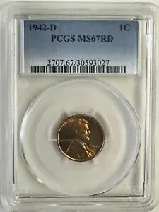 1942-D PCGS MS67RD リンカーン セント