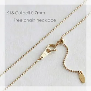 ネックレス チェーン カットボール フリーチェーン ゴールド K18 0.7mm幅 45cm 50cm 60cm 70cm 80cm ムーブチェーン スライド式 長さ調節可 アジャスター 18K 18金 日本製 定番 0.7ミリ レディース メンズ