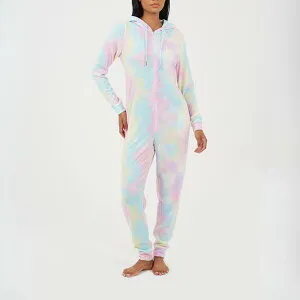 ブレーブソウル レディース アンダーウェア ナイトウェア スリムフィット Brave Soul Womens Tie Dye Slim Fit Onesie with Back Embroidery Tie Dye/Pink ピンク